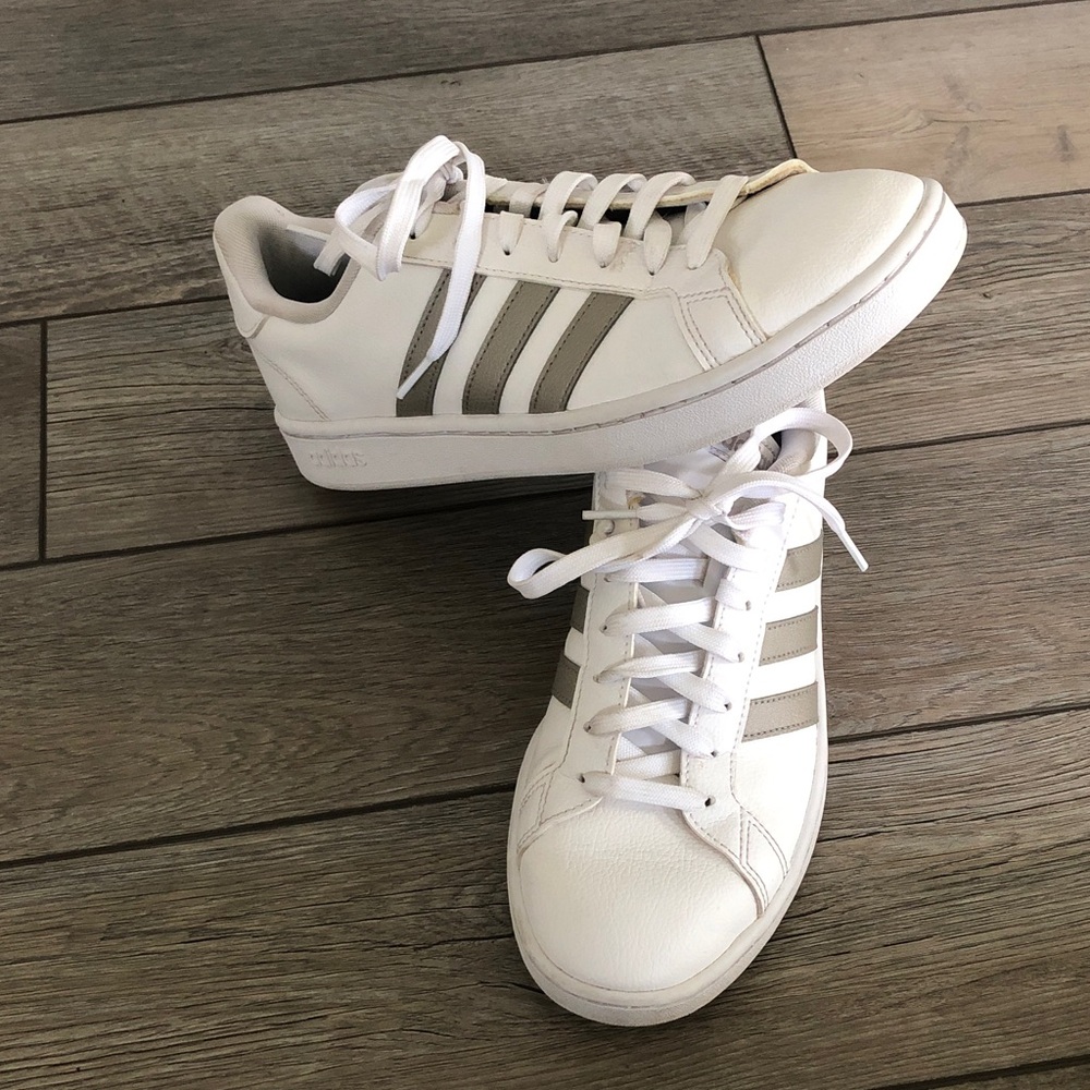 Adidas Classic White and Gray Sneakers